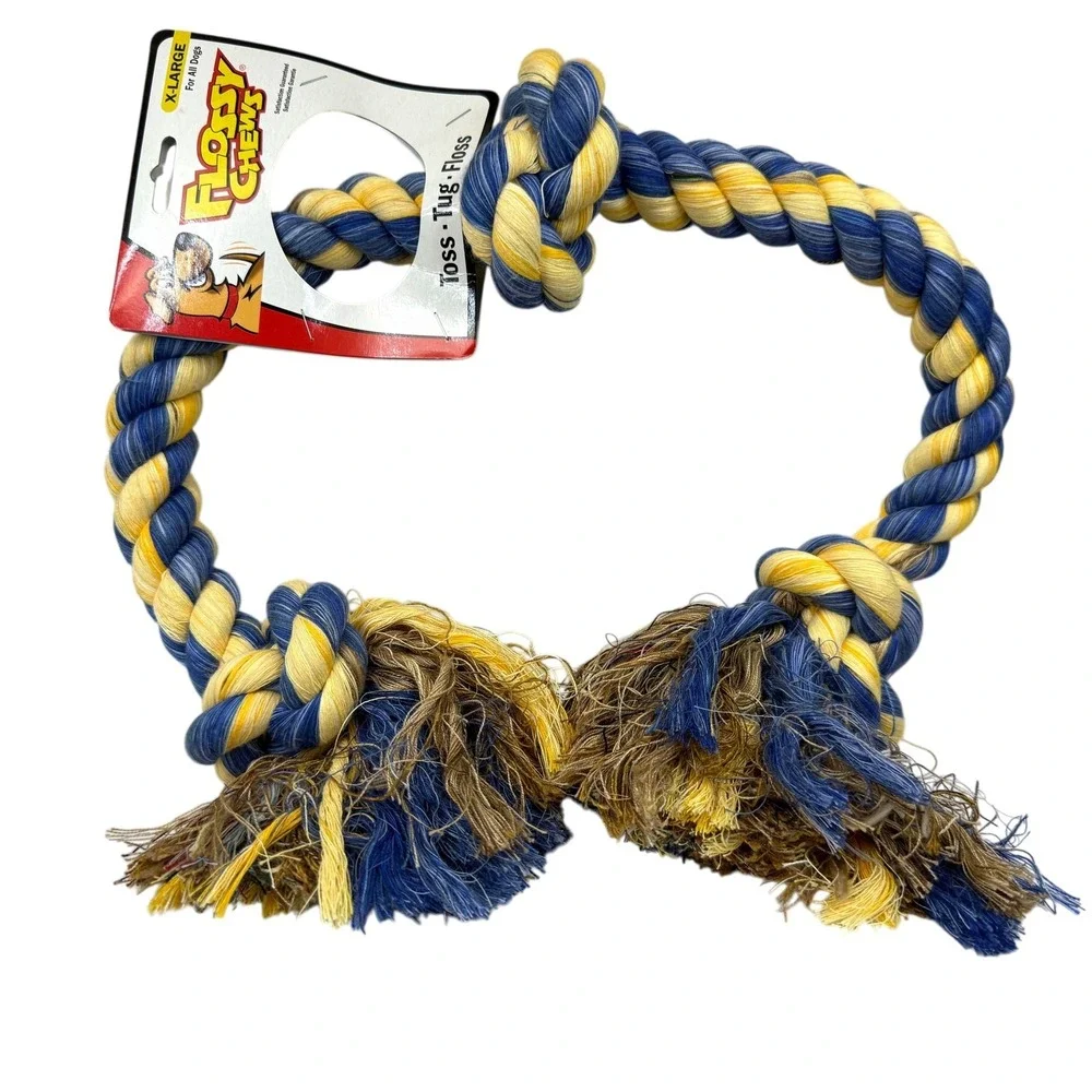 Flossy Chews X-Large Dog Rope Toy Knot Tug Toss Floss Chew Dental Health